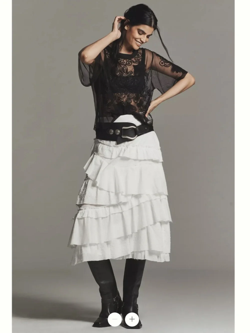 By Anthropologie Sheer Mesh Top - Picture 3 of 7